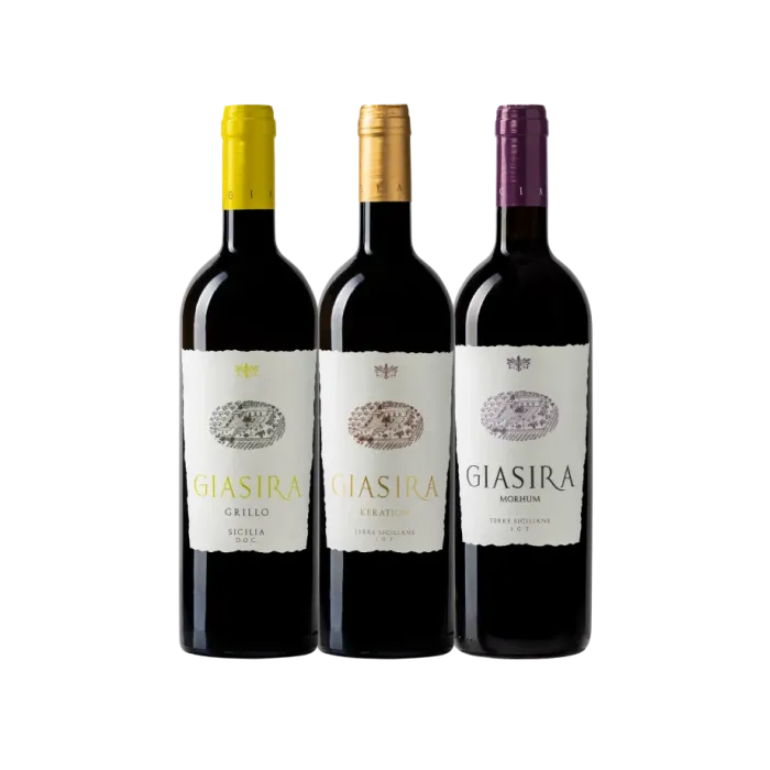 Vinæske med 3 flasker Vitigni di Sicilia