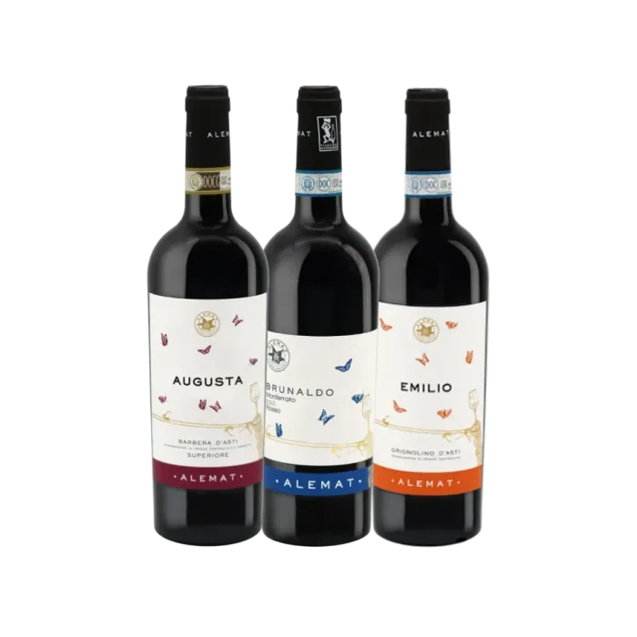 Vinæske med 3 flasker Varietali Monferrato