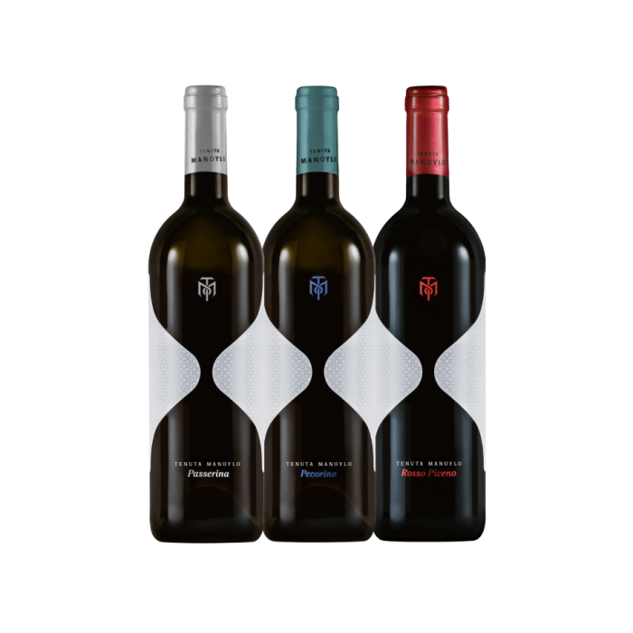 Vinæske med 3 flasker A glass of Marche