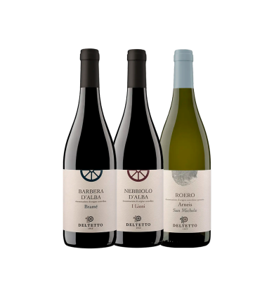 Vinæske med 3 flasker Anime piemontesi