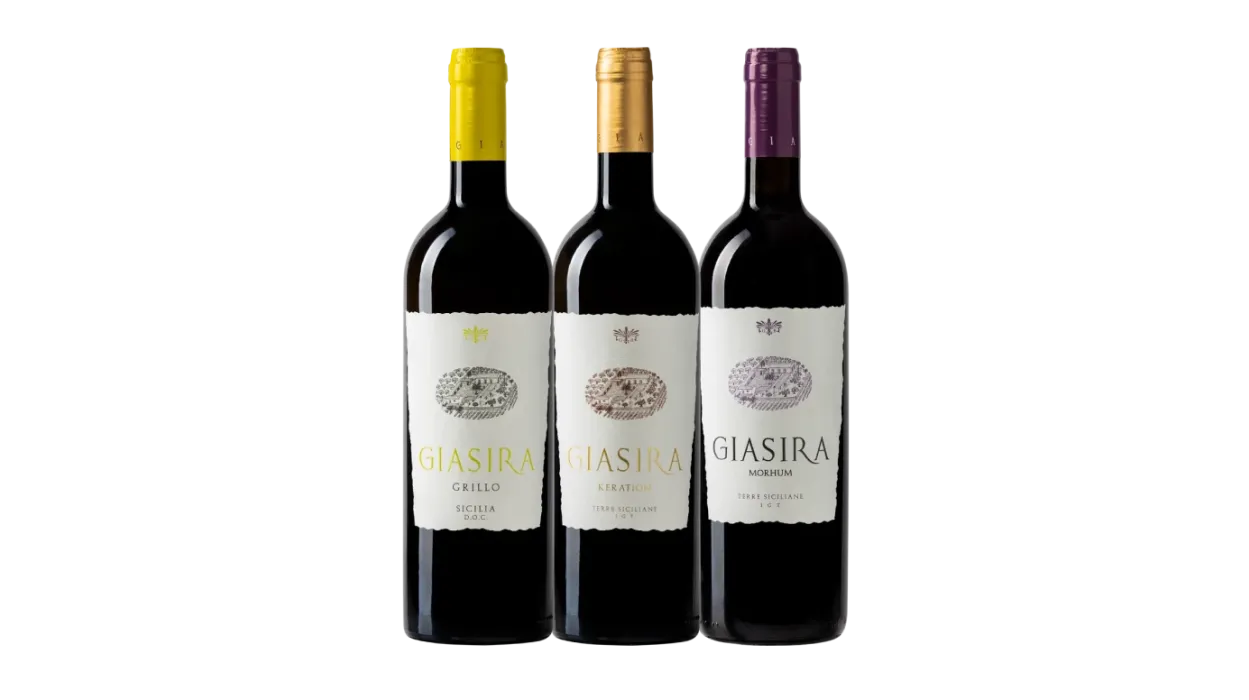 Vinæske med 3 flasker Vitigni di Sicilia