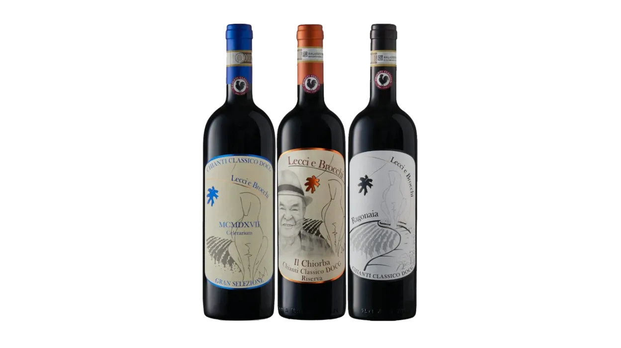 Vinæske med 3 flasker Chianti selection