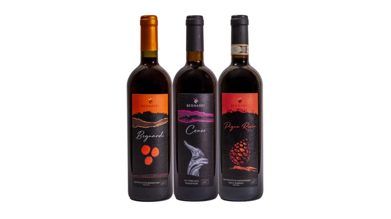 Vinæske med 3 flasker Sangiovese